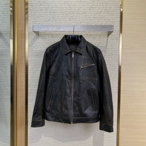 「#9619」Prada jacket; Genuine leather; Customized