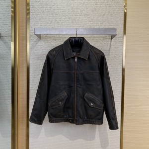「#9622」Prada jacket; Genuine leather; Customized